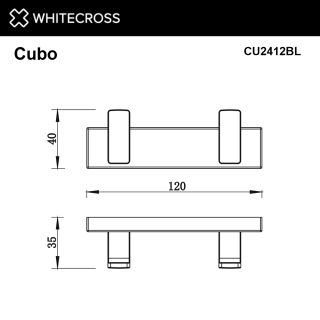 Крючок двойной WHITECROSS Cubo CU2412GM оружейная сталь